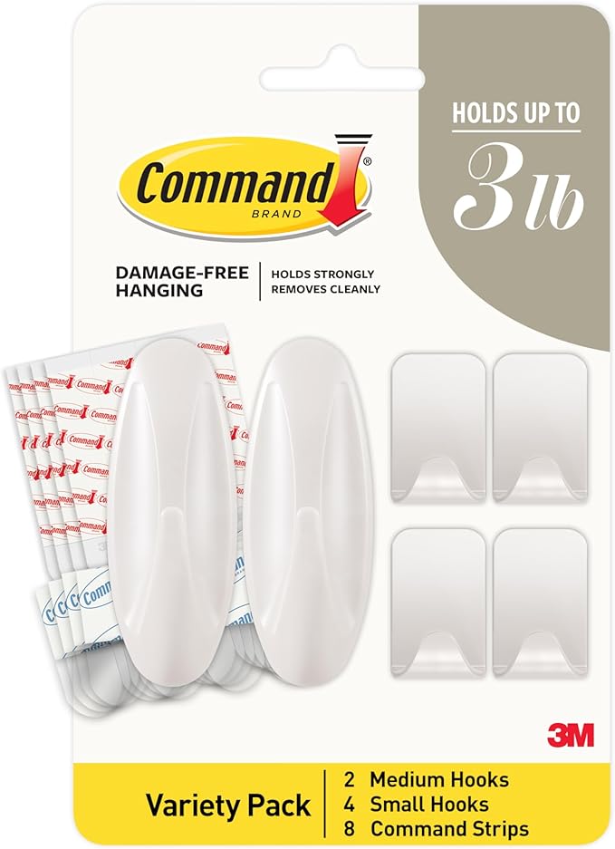 Command Mixed Hooks Pack, Radiant Pearl by Command