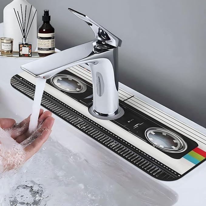 Scratch Back Retro Cassette Kitchen sink faucet pad, strong water absorption - Image 7