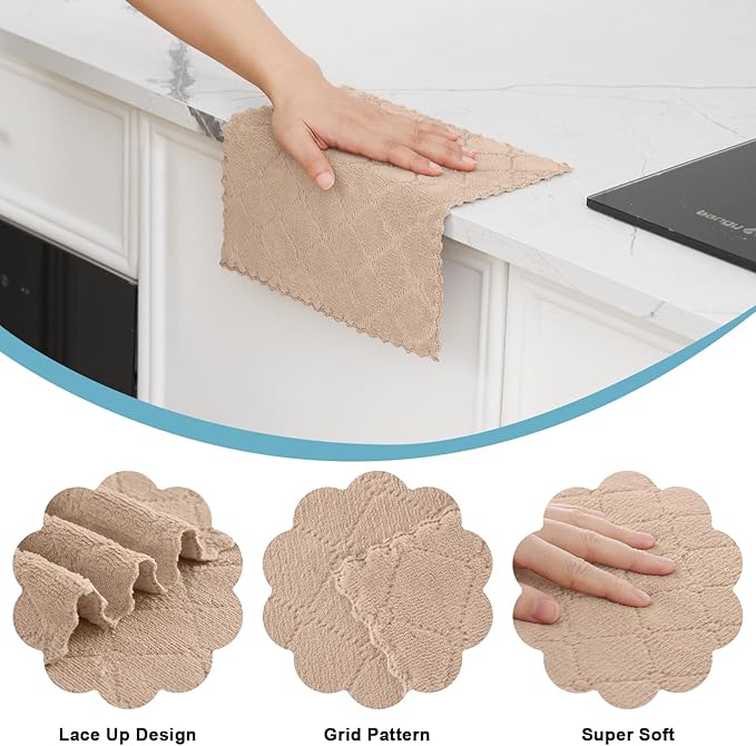 Homaxy 24 Pack Kitchen Dish Cloths, Super Soft and Absorbent Coral Velvet Dish - Image 2