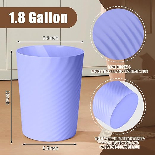 Trash Can - Small Waste basketbin - 1.8 Gallon- - Image 2