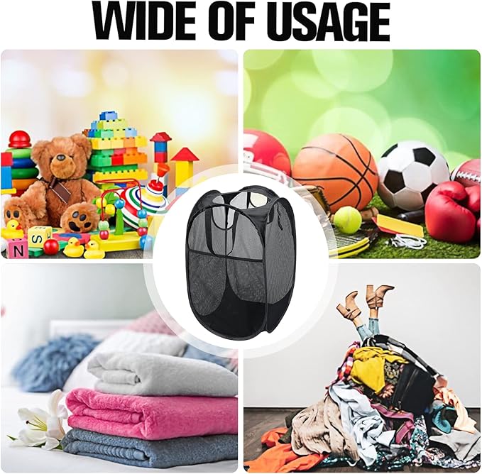 AQQA 6 Pcs Handy Laundry Collapsible Mesh Foldable Hampe, Popup Laundry Basket - Image 6