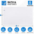 HOMERHYME White Hand Towels, 6 Pack 25''*15'' Microfiber Hand Towels - Image 2