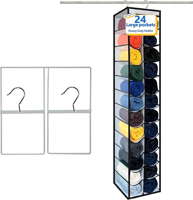 Closet Organization, 24 Section Hanging Closet Organizer, Space Saving by Zebricolo