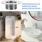 4 Pcs Bathroom Sink, Bathtub Drain Cover Drain Strainer Hair Catcher Stainless - Image 6