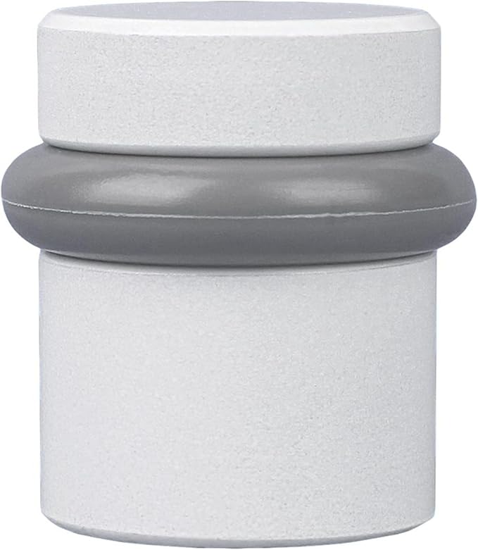 Design House Modern Cylindrical Door Stop – White Floor Rubber Bumper - Image 5