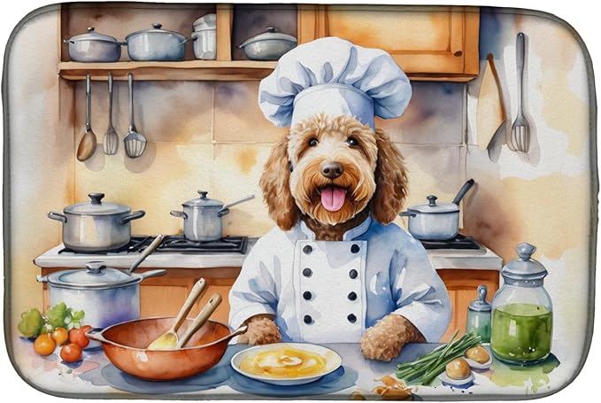 Caroline's Treasures DAC6280DDM Labradoodle The Chef Dish Drying Mat Absorbent by CarolinesTreasures