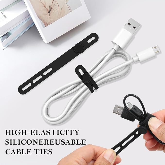 Donruby 30Pcs Silicone Cable Ties - Image 3