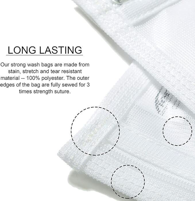 TENRAI Delicates Laundry Bags, Bra Fine Mesh Wash Bag - Image 4