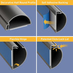 D-Line 157in Cord Cover Kit, Self-Adhesive Wire Hiders, Cable Raceway to Hide - Image 3