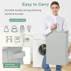 Slim Laundry Basket with Lid and Handles, Foldable Laundry Basket - Image 4