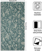 Aqua Spring Floral Hand Towels for Bathroom Set of 2 Flower Leaves Vintage - Image 2