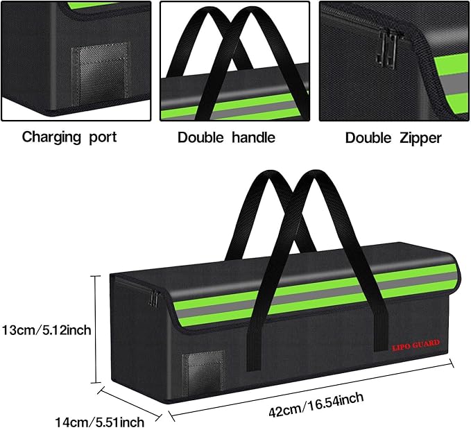 Lipo Battery Safe Bag Large Capatity Fireproof Bag - Image 2