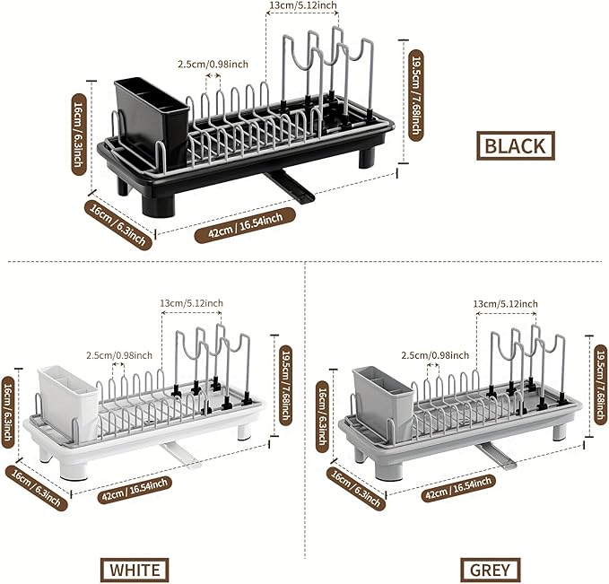 Compact Dish Drying Rack for Countertop, Small-Sized for Dorms, RVs & Tiny - Image 8