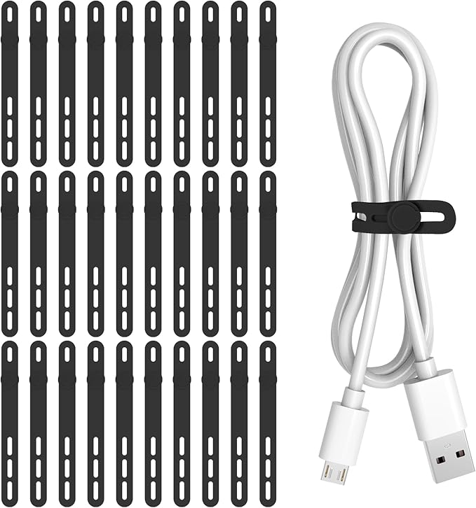 Donruby 30Pcs Silicone Cable Ties by Donruby