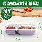 50 Pack 28 oz Meal Prep Containers Reusable - Image 2