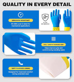 2 Pairs Neoprene and Rubber Blend Heavy-Duty Chemical Gloves, Protective - Image 5