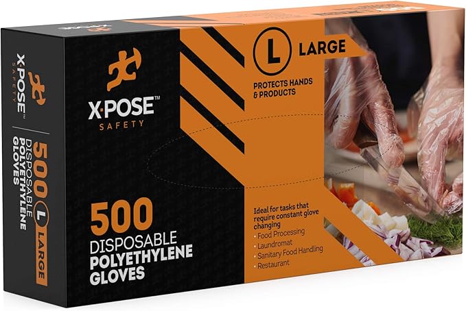 Xpose Safety Clear Disposable Poly Gloves by XposeSafety