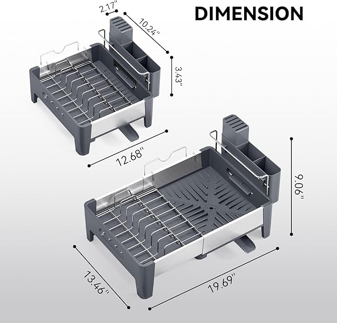 Expandable Dish Drying Rack, Stainless Steel Dish Rack - Image 9