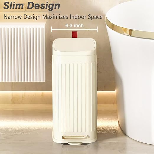 Small Bathroom Trash Can with Air Freshener Soft Close Lid, 6 Liter/ 1.6 Gallon - Image 5