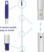 Mop, One Pole with Two Blue Microfiber Cloth Heads - Image 6