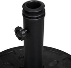 Backyard Expressions 20 lb Round Patio Umbrella Base – Heavy Duty Resin-Coated Calcium Carbonate Stand with Adjustable Pole Adapters Fits 1.5"–2" Poles, Weather-Resistant, Black Finish - Image 5