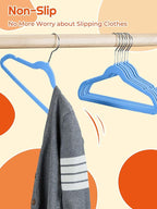 HOUSE DAY 14 Inch Kids Velvet Hangers 50 Pack, Durable Big Kids Hanger - Image 3