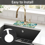 2PCS 15" X 5.5" Kitchen Sink Splash Guard Faucet Mat Leaf Super Absorbent Fast - Image 5