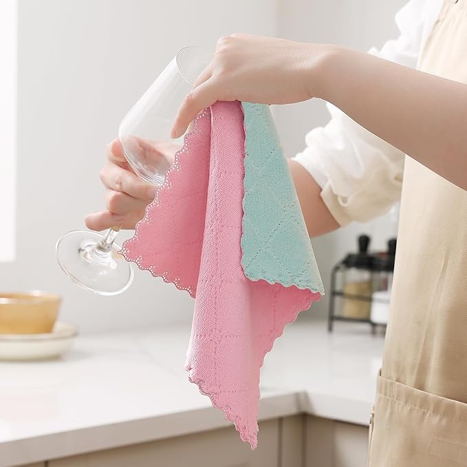 Homaxy 12 Pack Kitchen Cloths Dish Towels, Super Soft and Absorbent Dish Cloths - Image 2
