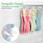 Yiomxhi Household Cleaning Gloves 3 Pairs Reusable Dishwashing Gloves Latex Free - Image 5