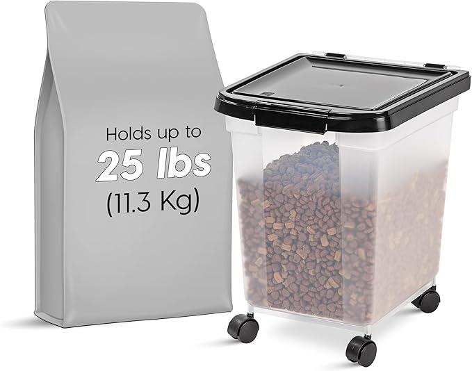IRIS USA Airtight Dog Food Storage Container, WeatherPro, Removable Wheels - Image 2