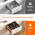 Lifewit Utensil Organizer for Kitchen Drawer, Expandable Cooking Silverware Tray - Image 7