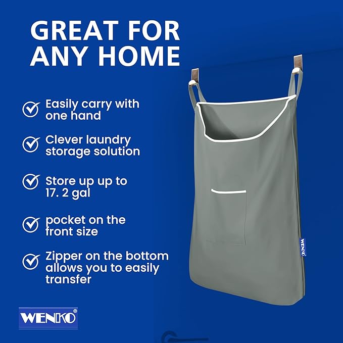 WENKO Laundry Hamper Bag Hanging, Over The Door Basket - Image 3