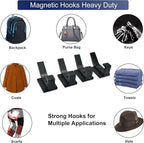 TSUYA Strong Magnetic Double Hooks, 4 Pack Heavy Duty Magnetic Coat Hooks - Image 6