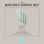 Martha Stewart Honeycomb Chambray Textured Kitchen Towel 4-Pack Set, 100% Cotton - Image 5