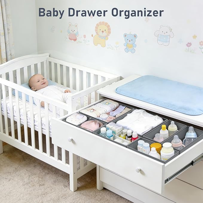 DIMJ Drawer Organizer Clothes- 26 Pack Baby Dresser Organizer - Image 3