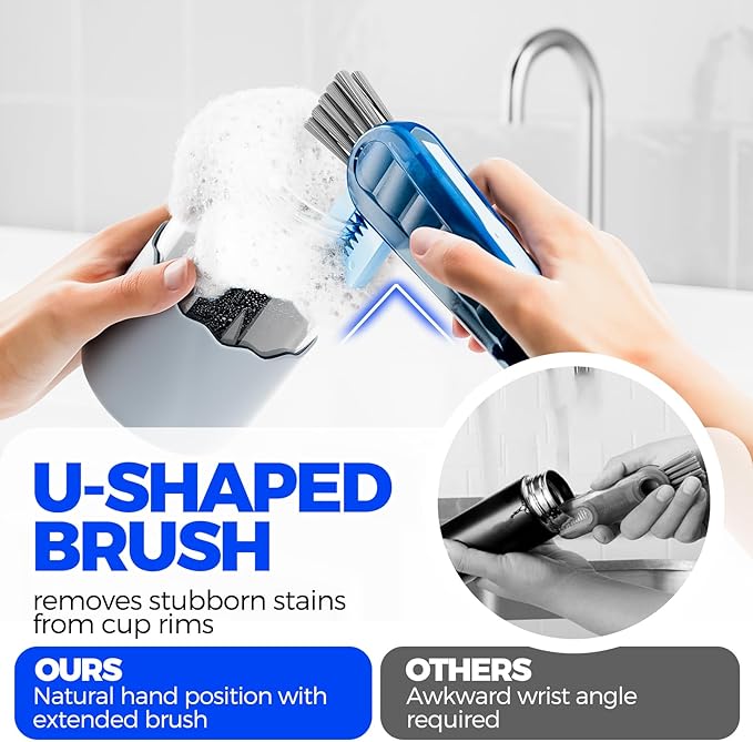 6 Pack Holikme 4 in 1 Cup Lid Cleaning Brush Set - Image 2