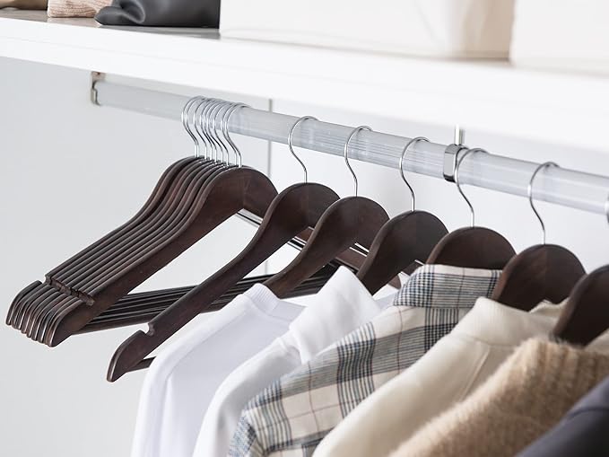 StorageWorks Wooden Hangers 20 Pack, Wood Coat Hangers - Image 2