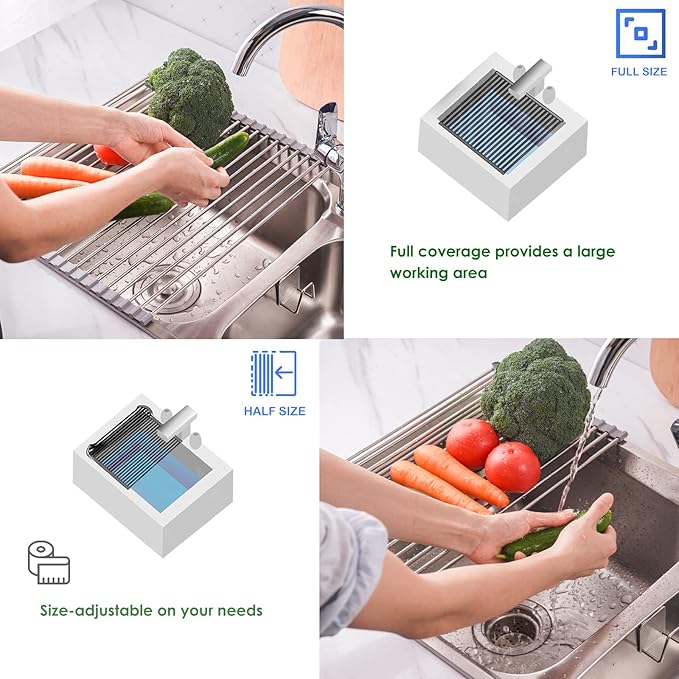 Tomorotec Roll Up Dish Drying Rack, Over The Sink Dish Drying Rack, Portable - Image 5