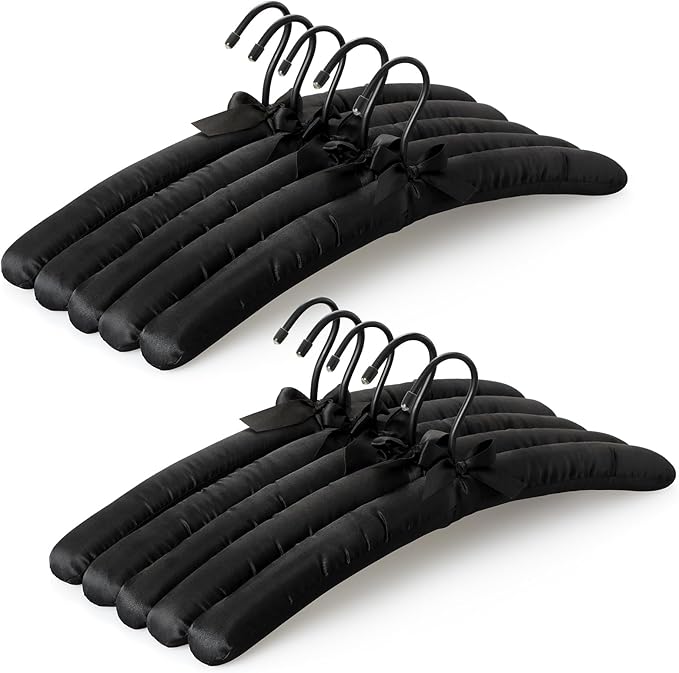 TOPIA HANGER Padded Hangers for Women Clothing, 17-inch Satin Hangers 10 Pack by TOPIAHANGER