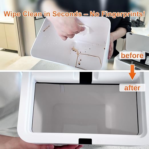 9L/2.4Gal Touchless Bathroom Trash Can, 0.2s Motion Sensor Auto-Close, IPX5 - Image 9