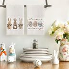 Artoid Mode Stripe Rabbit Bunny Eggs Easter Kitchen Towels Dish Towels - Image 2