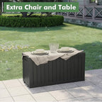 Outdoor Storage Box, Resin Deck Boxes Indoor and outdoor, Waterproof Storage Box Lockable Lid (Black, 85 Gallon) - Image 6
