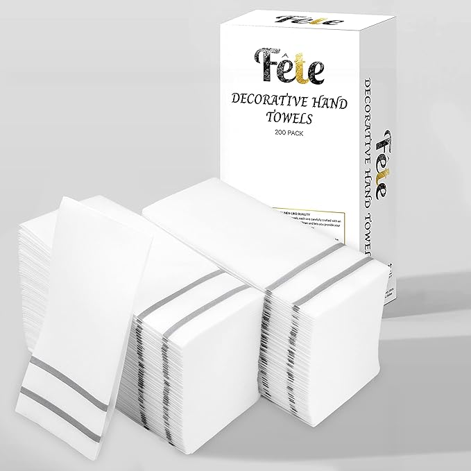 Disposable Hand Towels for Bathroom, Anniversary, and Wedding Napkins for Tables - Image 2
