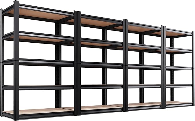 Set of 4 Garage Shelving Heavy Duty Storage Shelves, Metal Adjustable Shelving Unit, Utility Garage Organizer Shelf for Basement, Pantry, Kitchen, Warehouse,15.7" D x 35.4" W x 71.2" H by Unknown