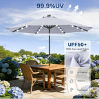 ABCCANOPY Durable Solar Led Patio Umbrellas with 32LED Lights 11FT (Grey) - Image 5