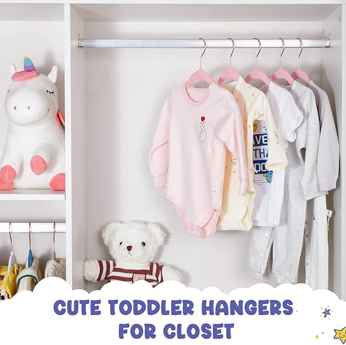 HOUSE DAY Velvet Baby Hangers for Closet, Kids Hangers Velvet 60 Pack, Non Slip - Image 5