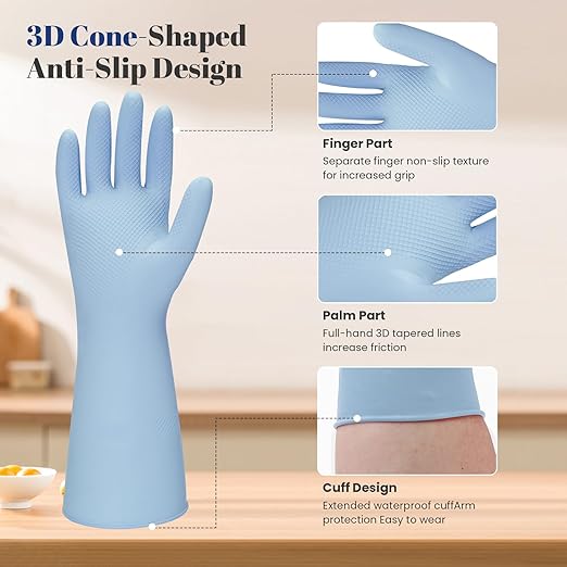 Rubber Kitchen Dishwashing Gloves - Image 3