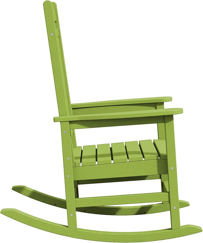 KINGYES Outdoor Rocking Chair Set of 2, High Density Polyethylene Patio Rocking Chairs with 330lbs Support for Adults, Pistachio Green - Image 10