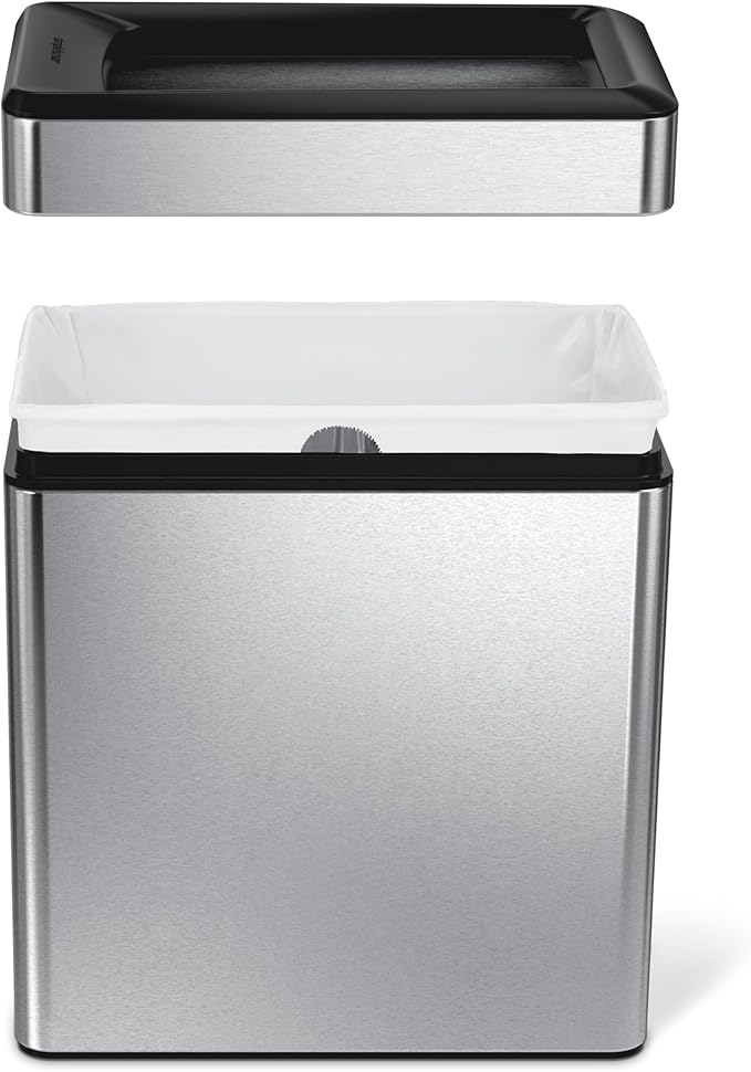 simplehuman 10 Liter / 2.6 Gallon Profile Open Trash Can, Slim Trash Can - Image 3