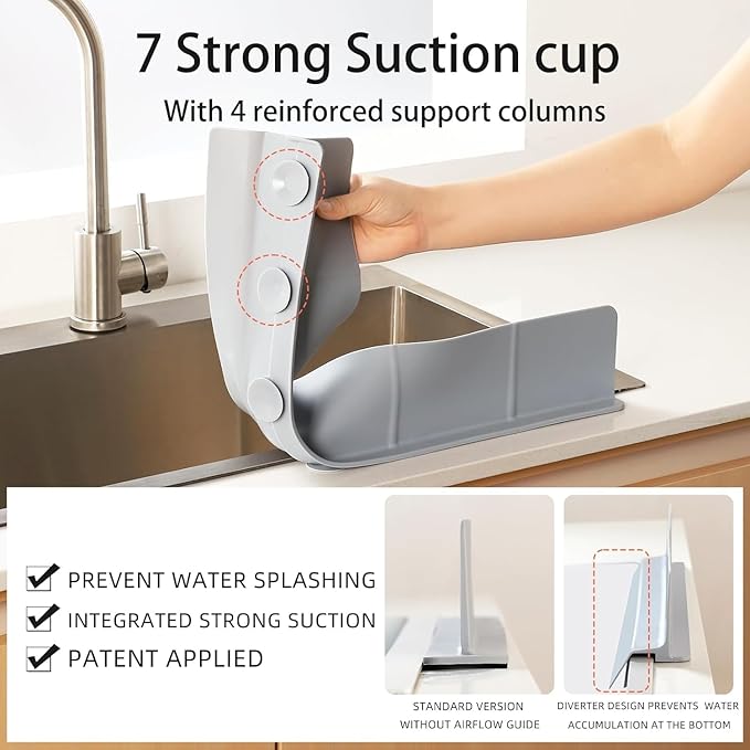 23" Ultra Silicone Sink Splash Guard Released in 2025/Dec, Self-Draining Water - Image 7